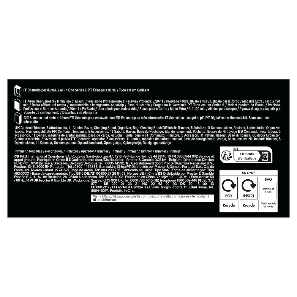 BRAUN AIO9540 - Elektrischer Rasierer 20in1 Grau