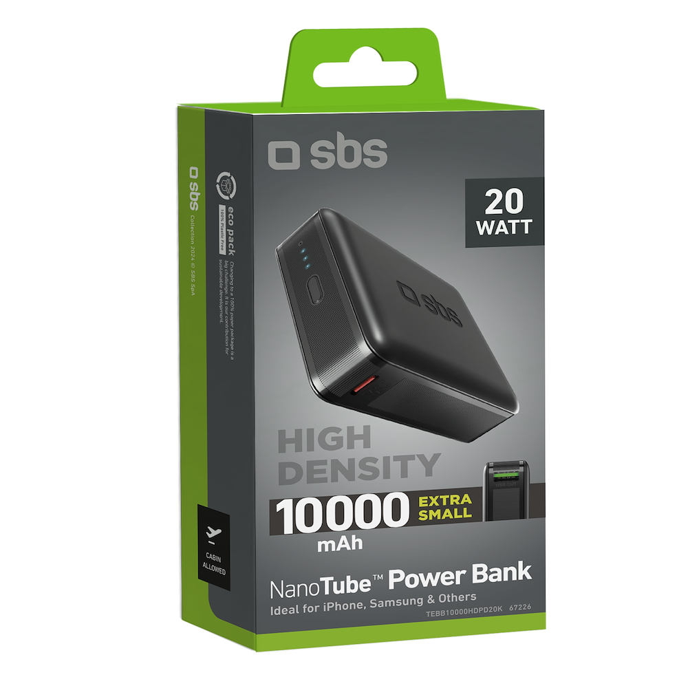 SBS TEBB10000HDPD20K - Powerbank 10000mAh mit USB-C in Schwarz