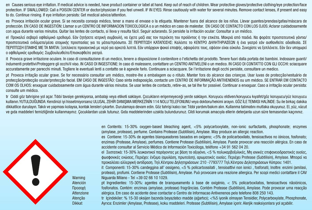 MIELE 10528500 - 10528510 0410590 RICARICA DETERSIVO IN POLVERE X LAVASTOVIGLIE 1KG