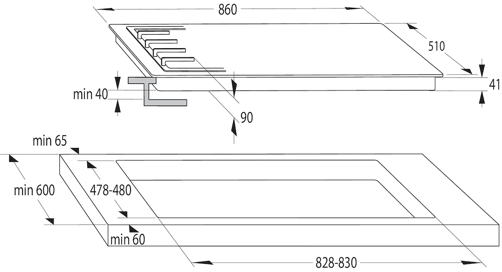 HISENSE GM973XF - Gas-Kochfeld 90 cm