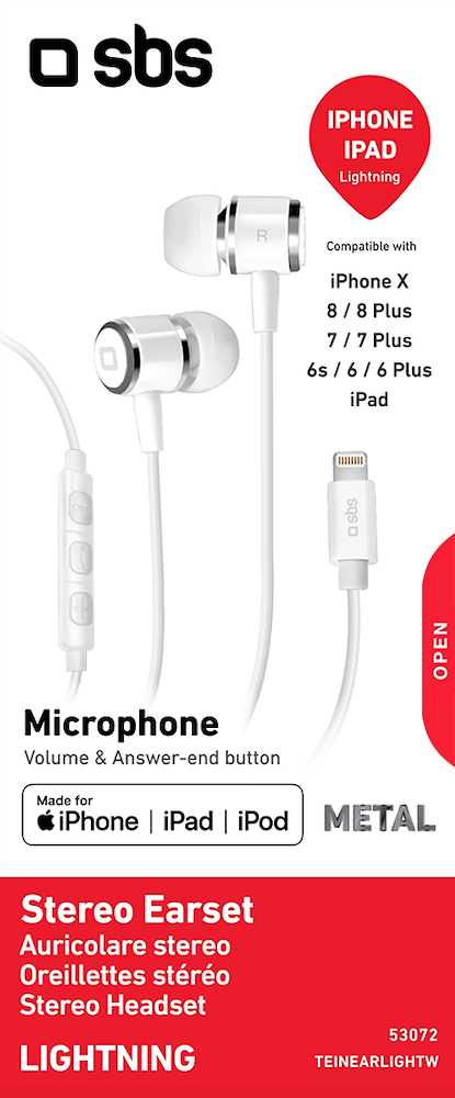 SBS TEINEARLIGHTW - In-Ear-Kopfhörer mit Lightning-Anschluss