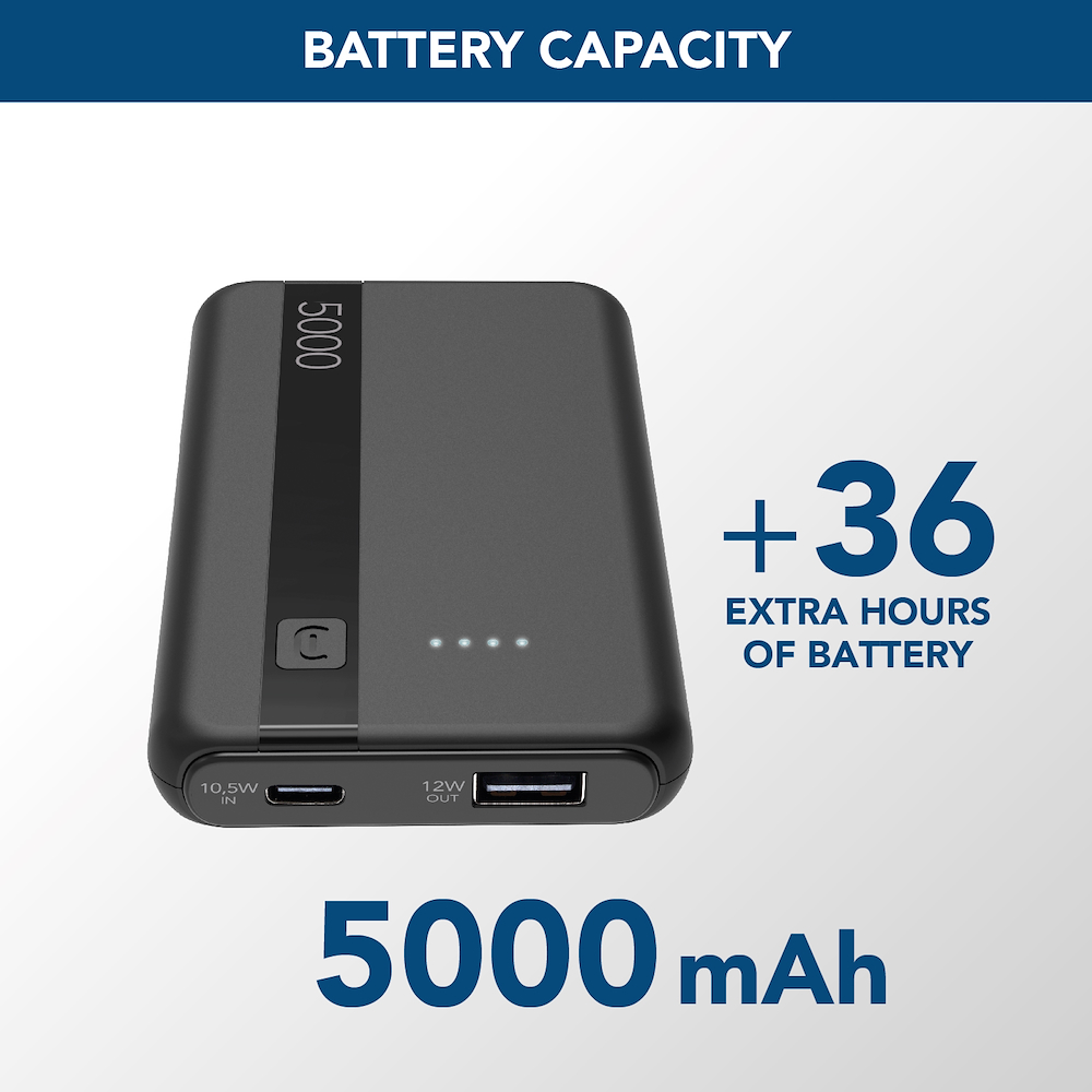 CELLULAR LINE PBENTRY5000K - 5000mAh USB-C Power Bank schwarz