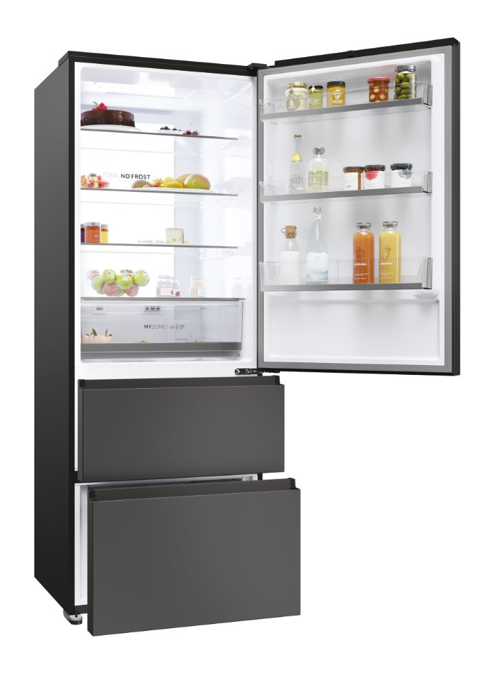HAIER HTR5719ENPT - Kühlschrank 3P.528LT L.70CM Noir