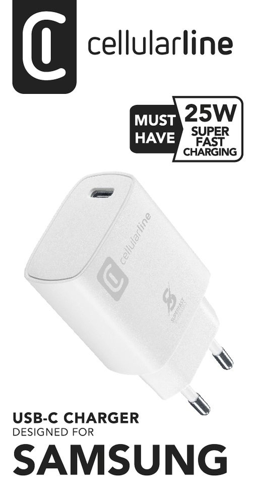 CELLULAR LINE ACHSMUSBCPD25WSMLW - Schnellladegerät USB-C 25W Super
