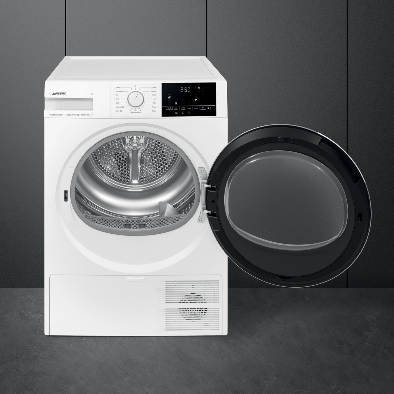 SMEG DNEX09SEC - 9 kg Wärmepumpentrockner mit Dampf