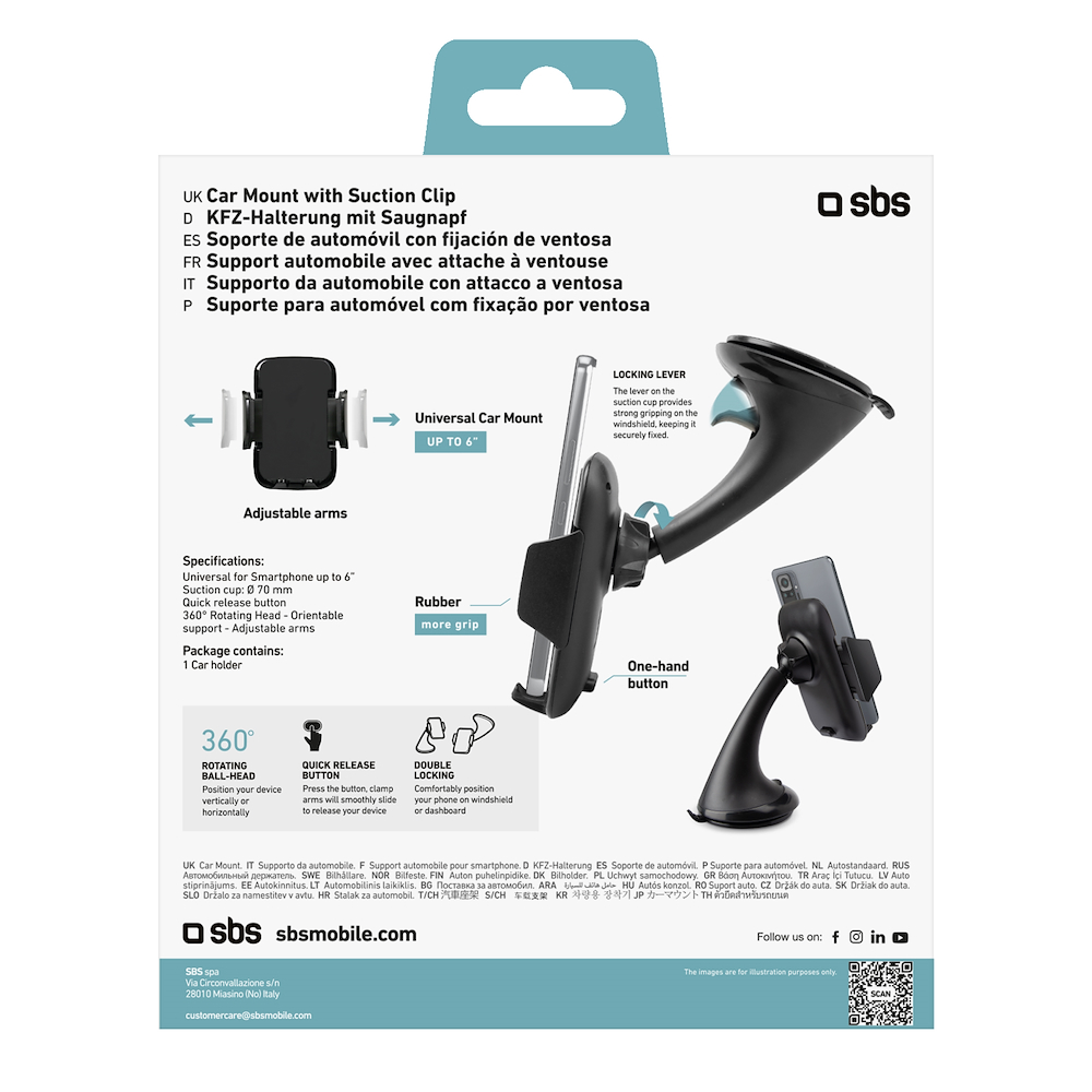SBS TE0UCH1AW - Universeller Auto-Halter für Smartphones