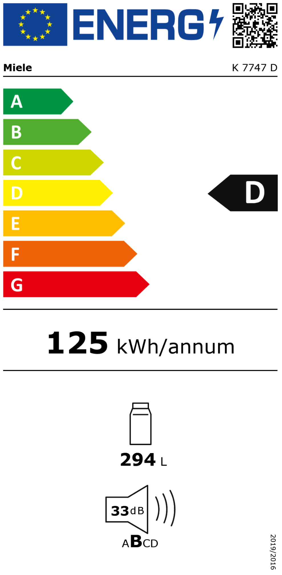 MIELE 12361920 - Miele Kühlschrank K 7747 C 125 Gala Ed