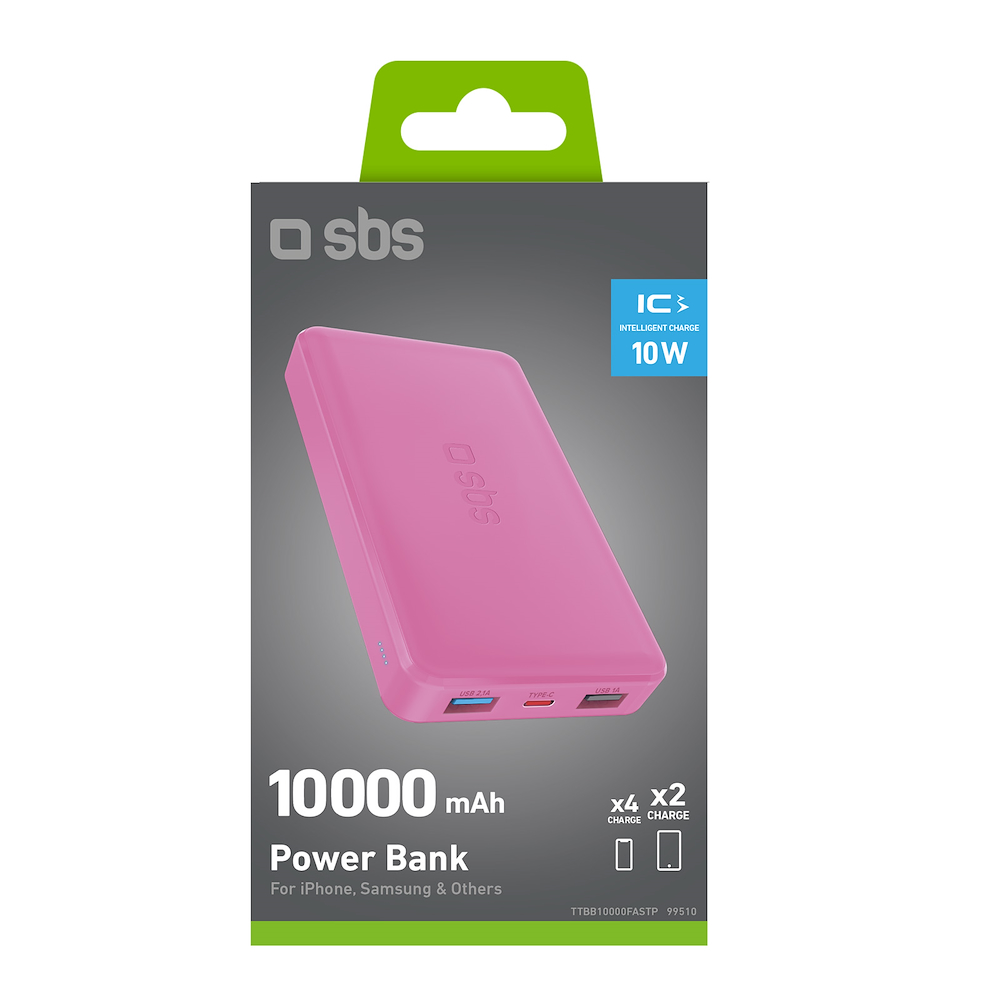 SBS TTBB10000FASTP - 10000mAh Powerbank Rosa