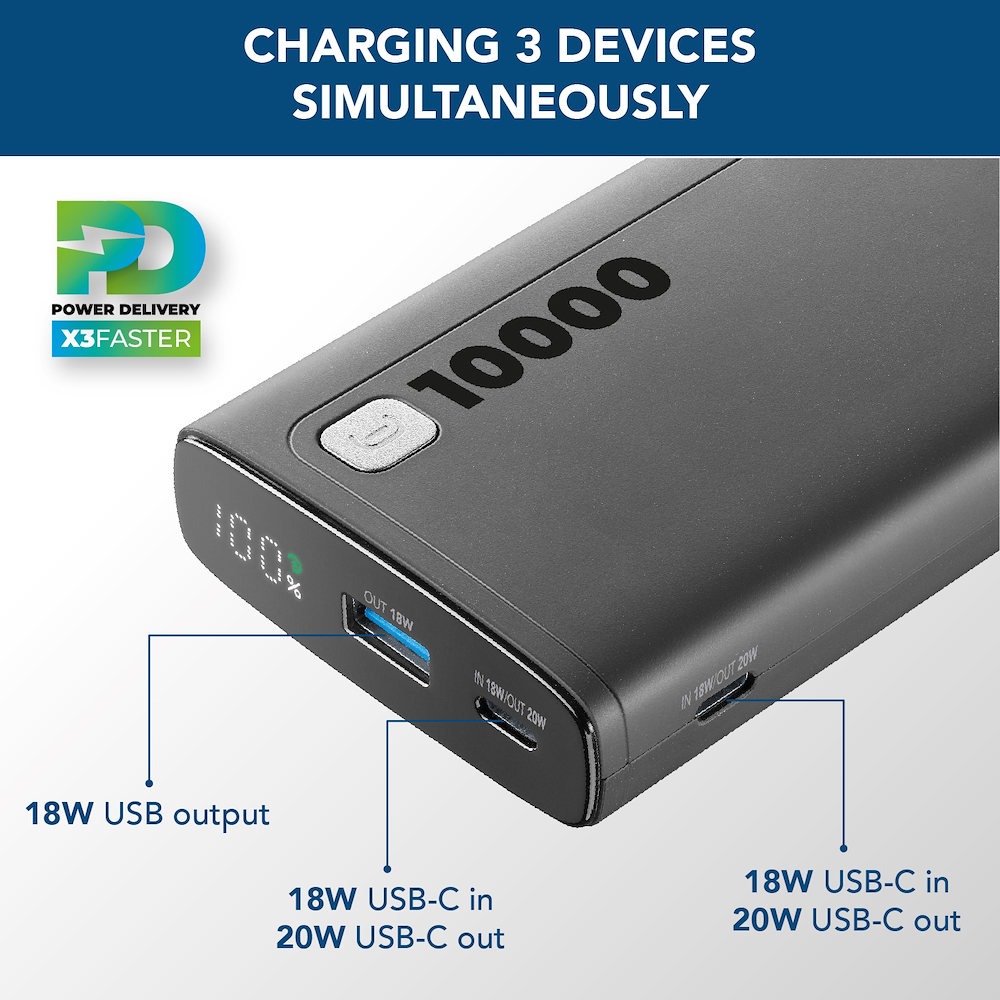 CELLULAR LINE PBDISPL01PD10000K - Tragbare Powerbank 10000mAh