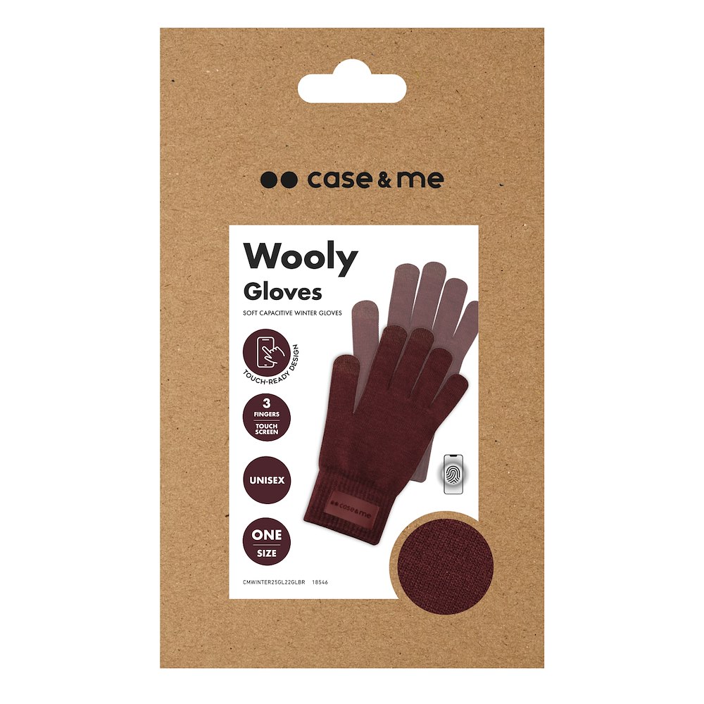 CASE&ME CMWINTER25GL22GLBR - Winterhandschuhe mit Touchscreen-Funktion Braun
