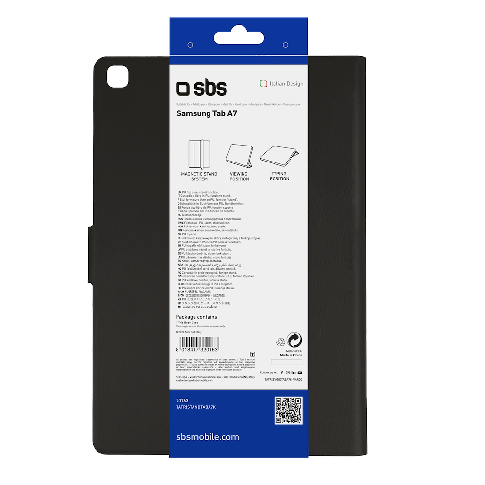 SBS TATRISTANDTABA7K - Buchcover Samsung Galaxy Tab A7 Schwarz