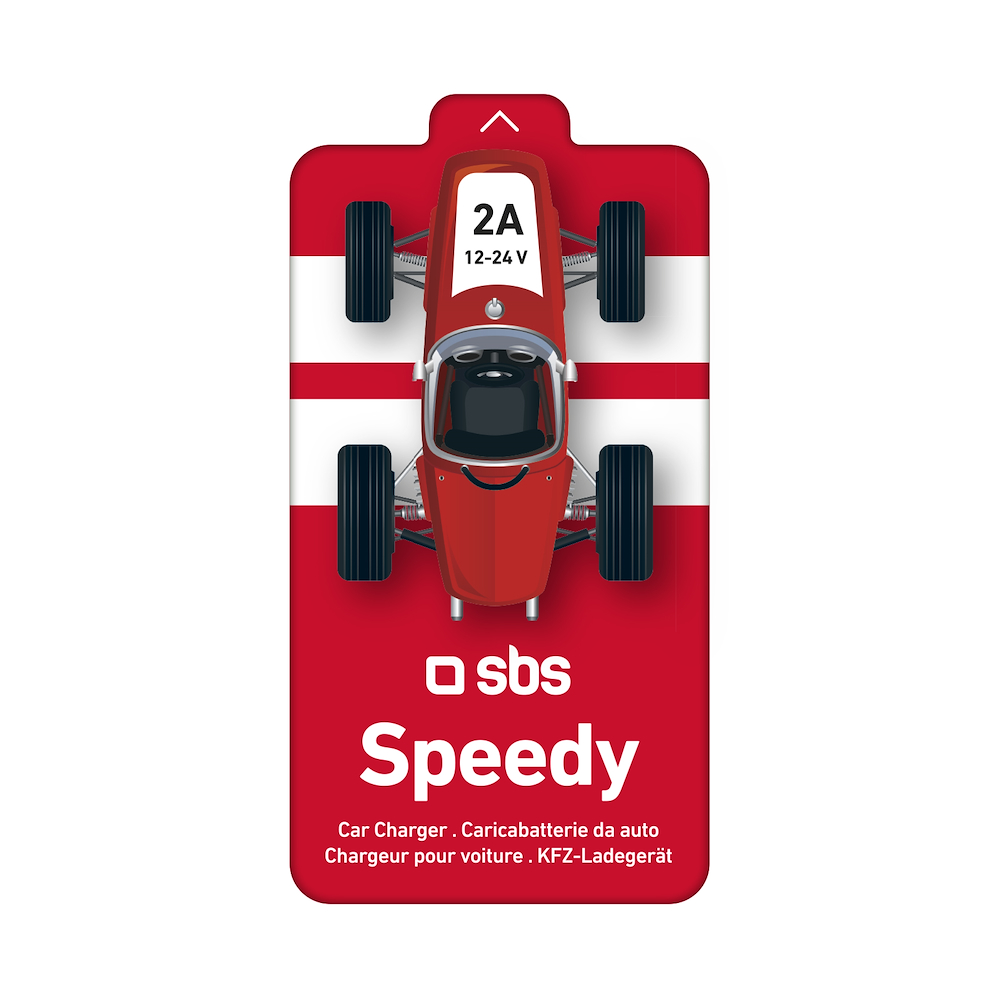 SBS TECAR2ASPR - Auto USB Ladegerät 2A Farbe Rot