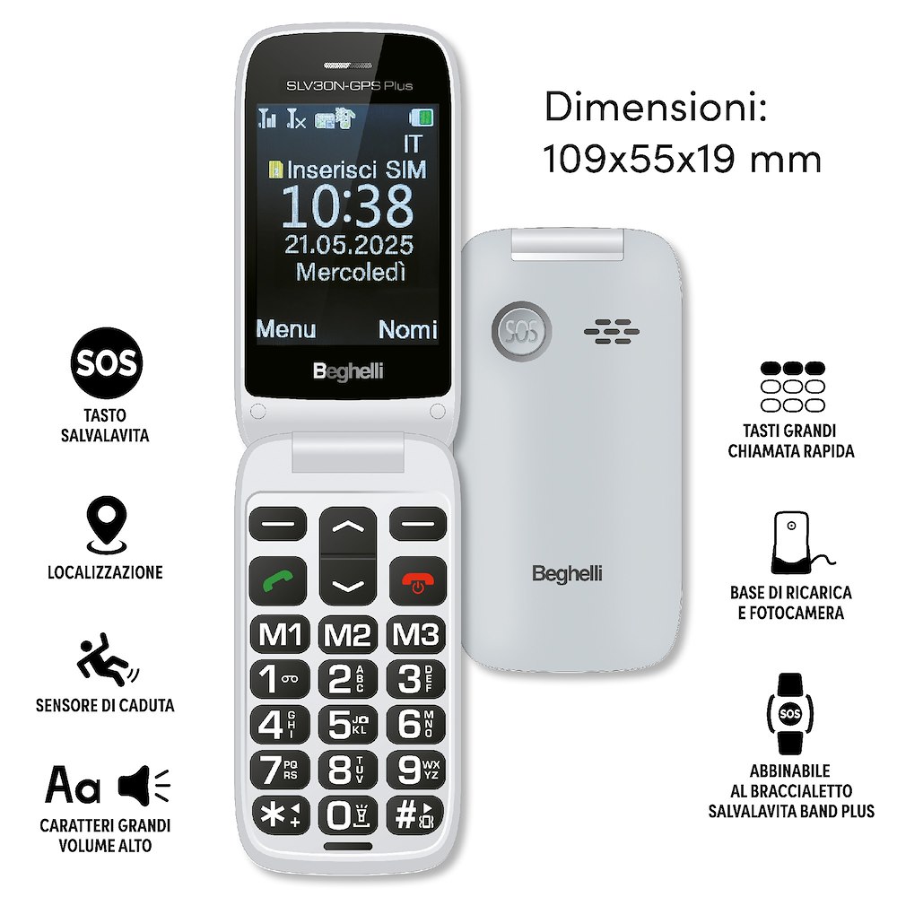 BEGHELLI 9201N - Senioren Handy GPS Plus