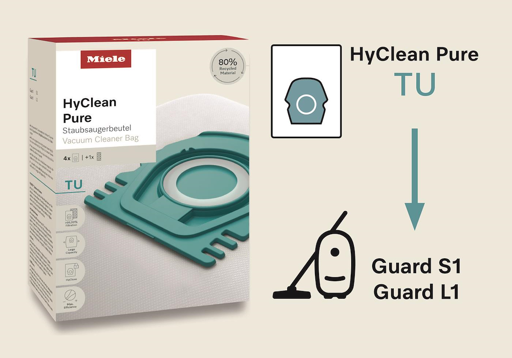 MIELE 12557060 - HyClean Pure TU Miele 4 Taschen + 1 Filter