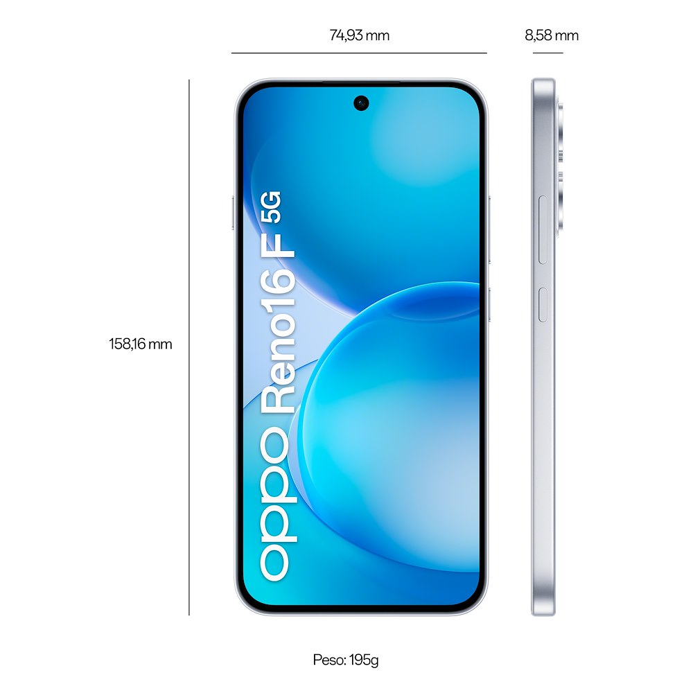 OPPO RENO16F5GPOPWHITE - Smartphone 5G mit Triple-Kamera