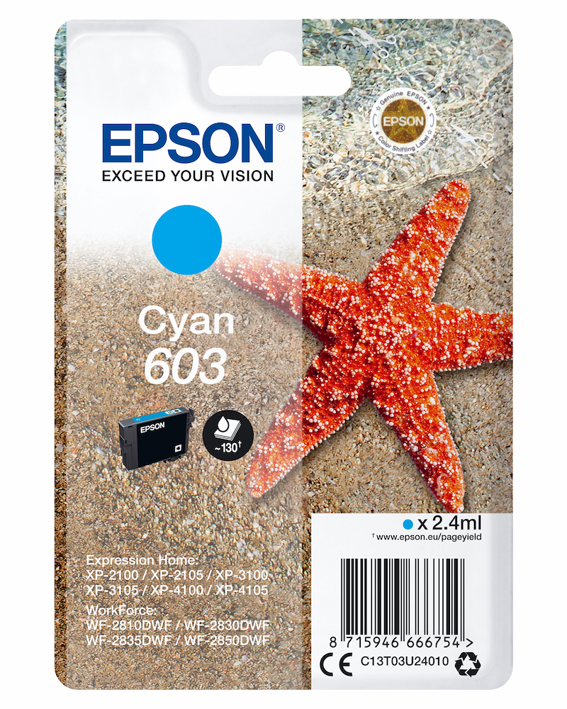 EPSON C13T03U24020 - C13T03U24020 0517620 CART.INK-JET STELLA MARINA 603 CIANO