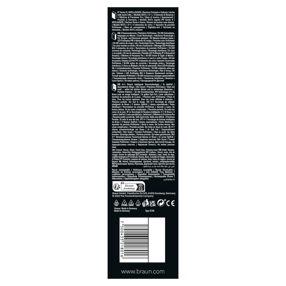 BRAUN 8517S - Braun Series 8 Elektrischer Rasierer
