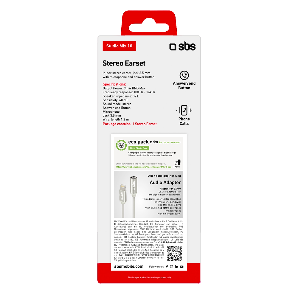 SBS TEINEARWL - In-Ear Kopfhörer Weiß im Blister