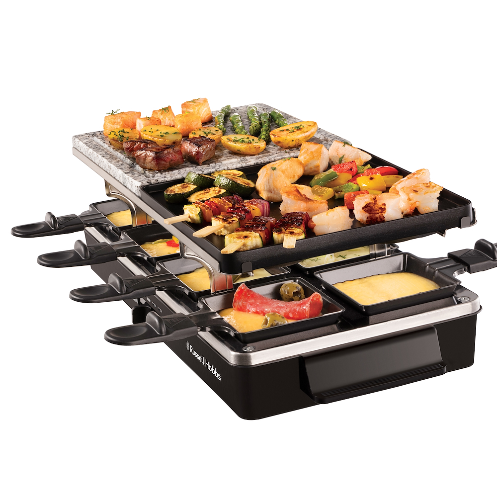 RUSSELL HOBBS 2628056 - 2628056 0596649 RACLETTE 1400W PIETRA/PIASTRA 8PADELLINE NERO