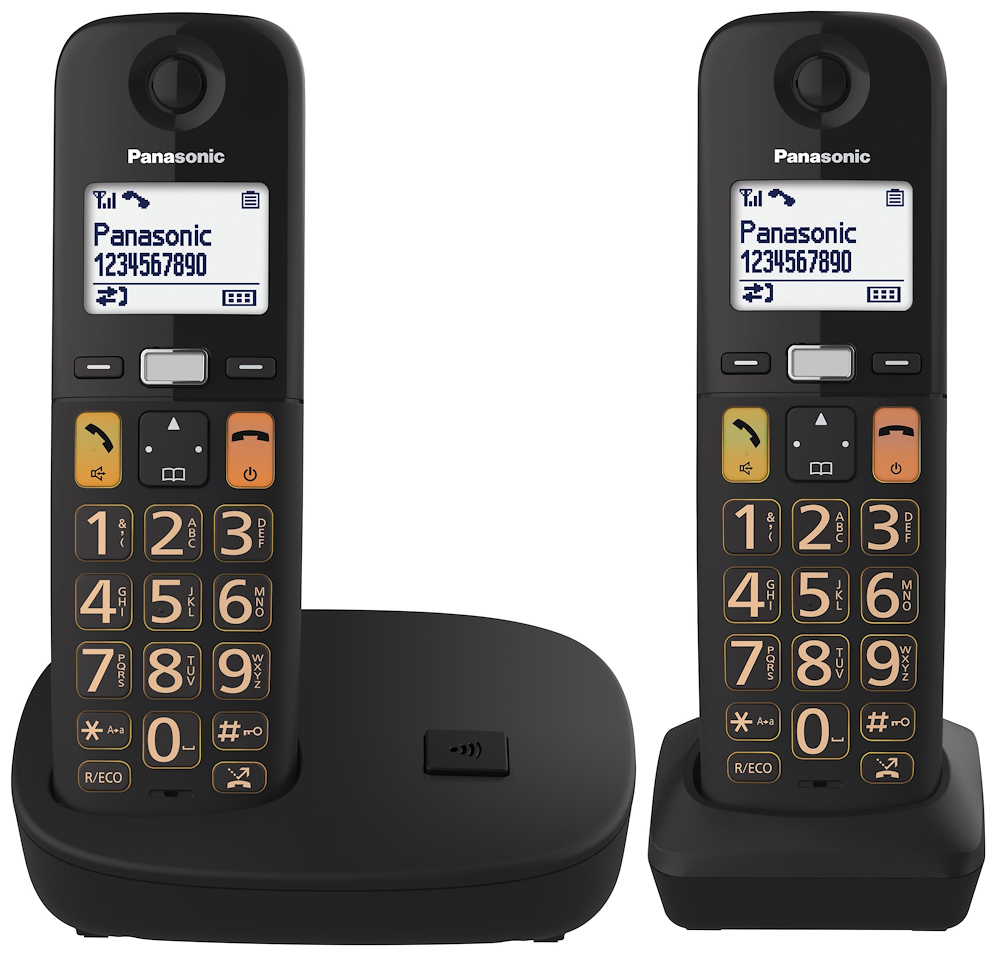 PANASONIC KXTGU112EXB - Kabeloses Duo-Telefon mit 1.8" Display
