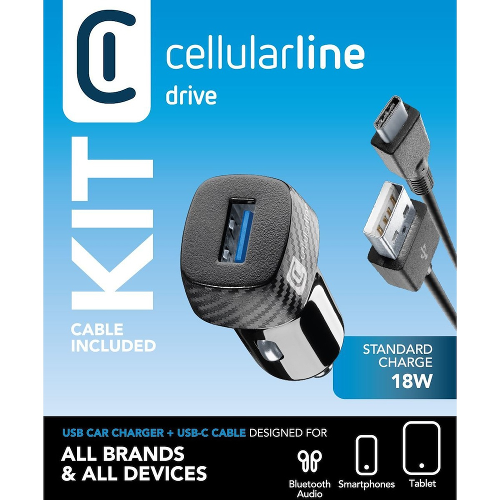 CELLULAR LINE CBRKIT18WTYCK - Auto Ladegerät 18W mit USB-C