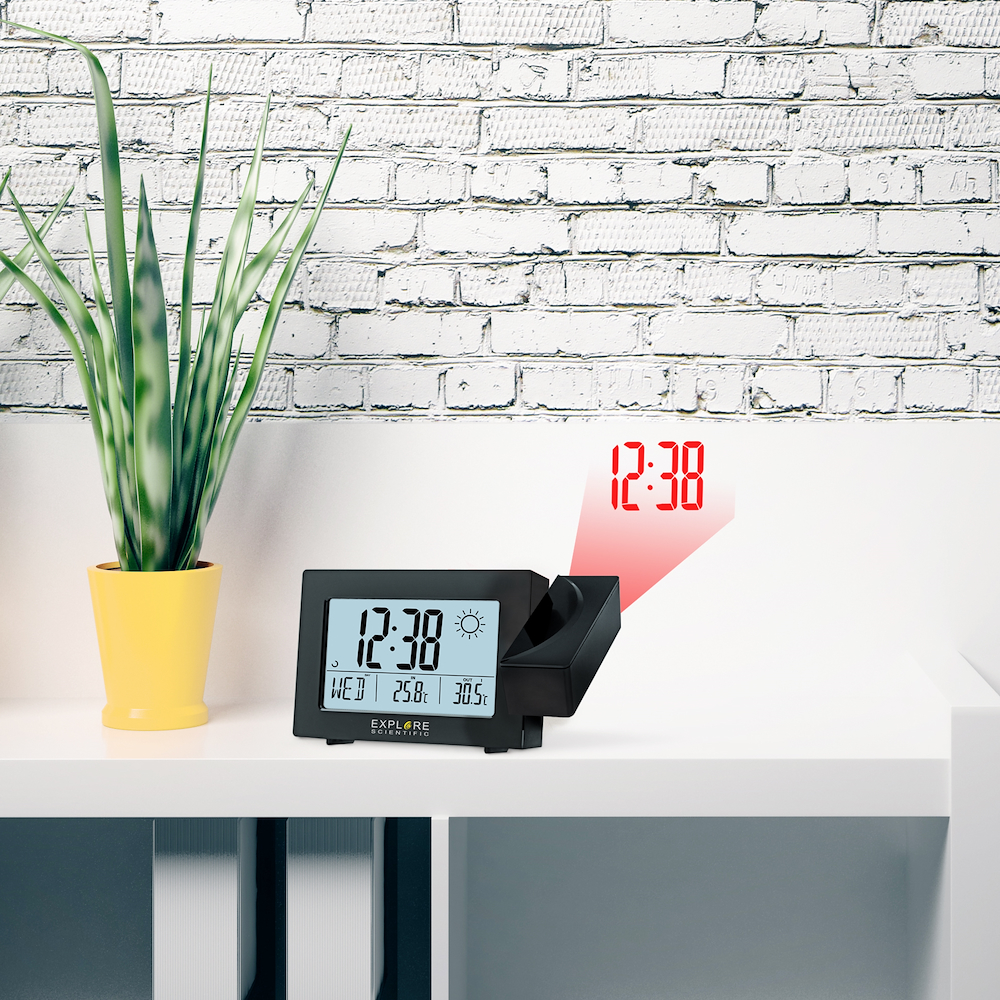 EXPLORE SCIENTIFIC RPW3008BLACK - Explore Scientific Projektionsuhr DCF
