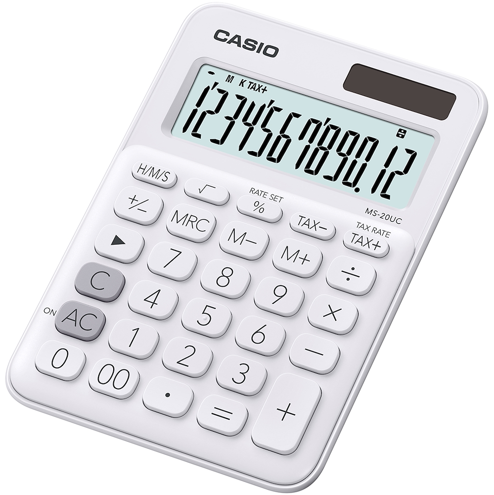 CASIO MS20UCWE - 12-stellige Taschenrechner in Weiß