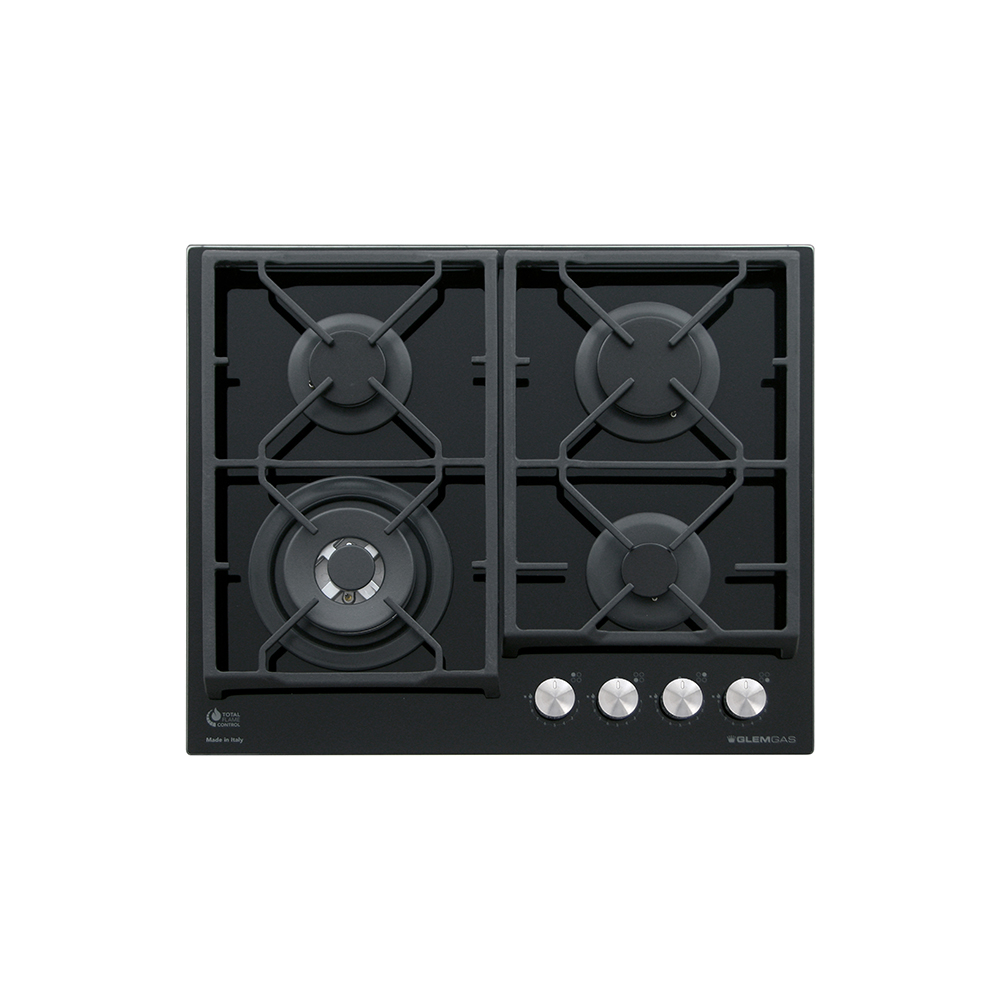 GLEM GAS GV64TXBK - Glaskochfeld 60 cm mit 4 Brennern