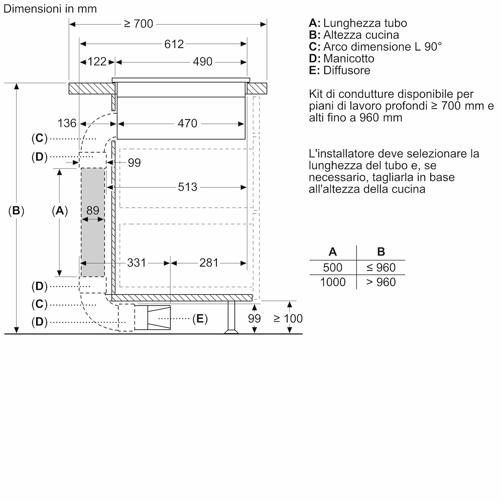 BOSCH PVS831B16E - Induktionskochfeld mit integrierter Dunstabzugshaube