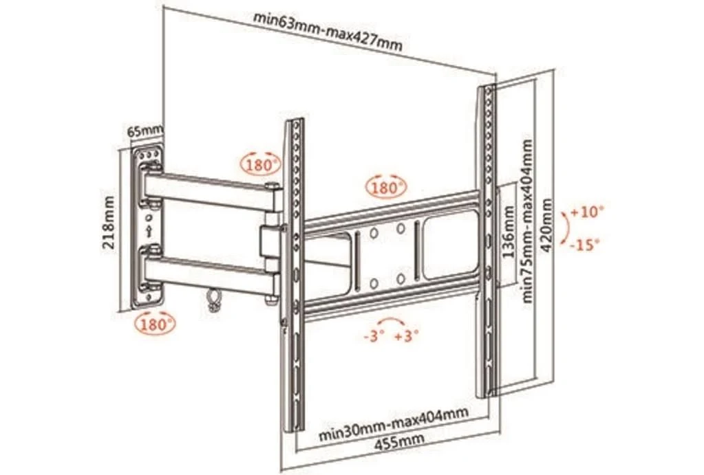 MUNARI SP339 - SP339 – Feste TV-Wandhalterung für Fernseher von 32" bis 60" (bis zu 50 kg)