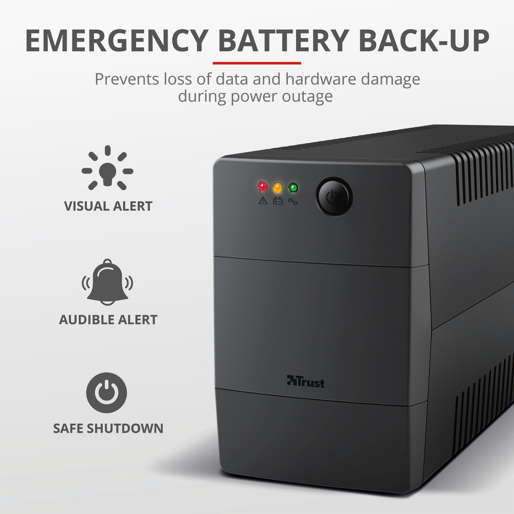TRUST 23503 - UPS Trust Paxxon 800VA mit 2 Steckdosen