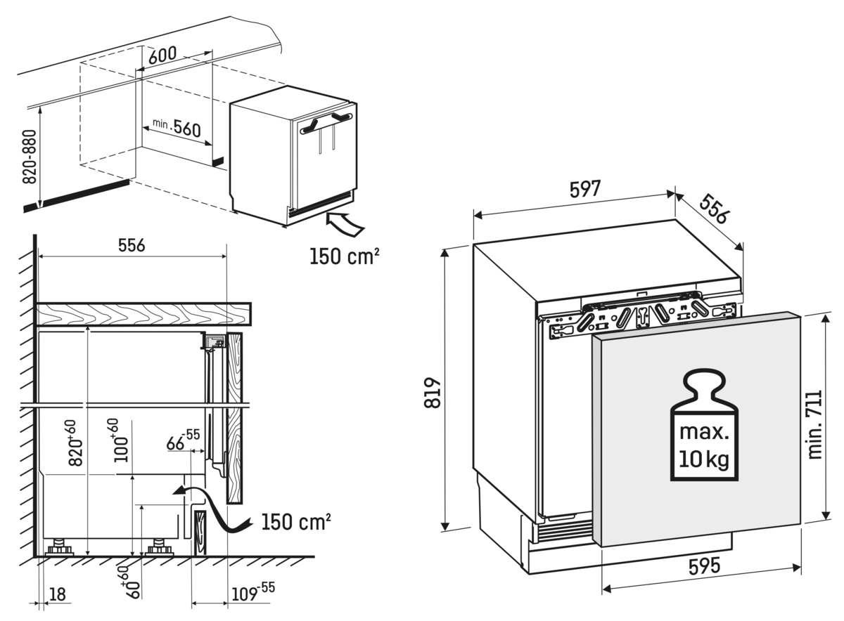 LIEBHERR URD3600 Unterbau-Kühlschrank