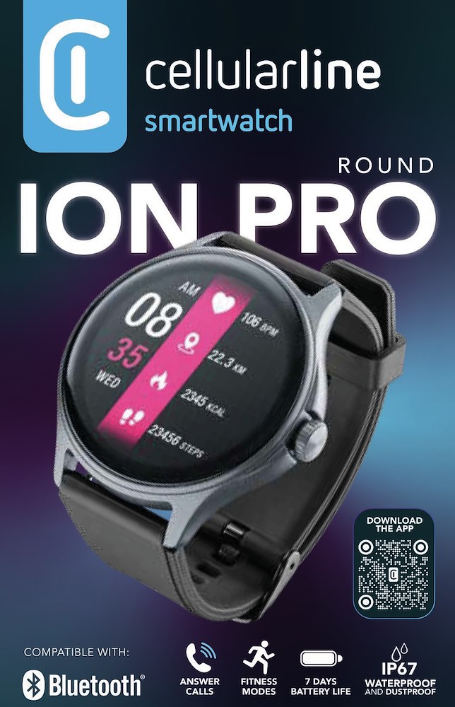 CELLULAR LINE BTIONWATCHPRORK 0704390 SMART WATCH ROTONDO BT NERO