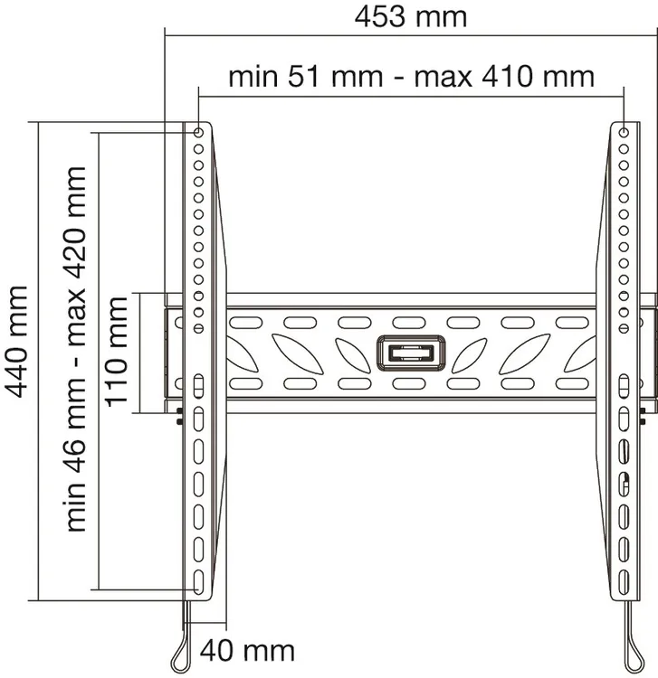 MUNARI SP361 - SP361 – Feste TV-Wandhalterung für Fernseher von 32 bis 60 Zoll (bis zu 50 kg)