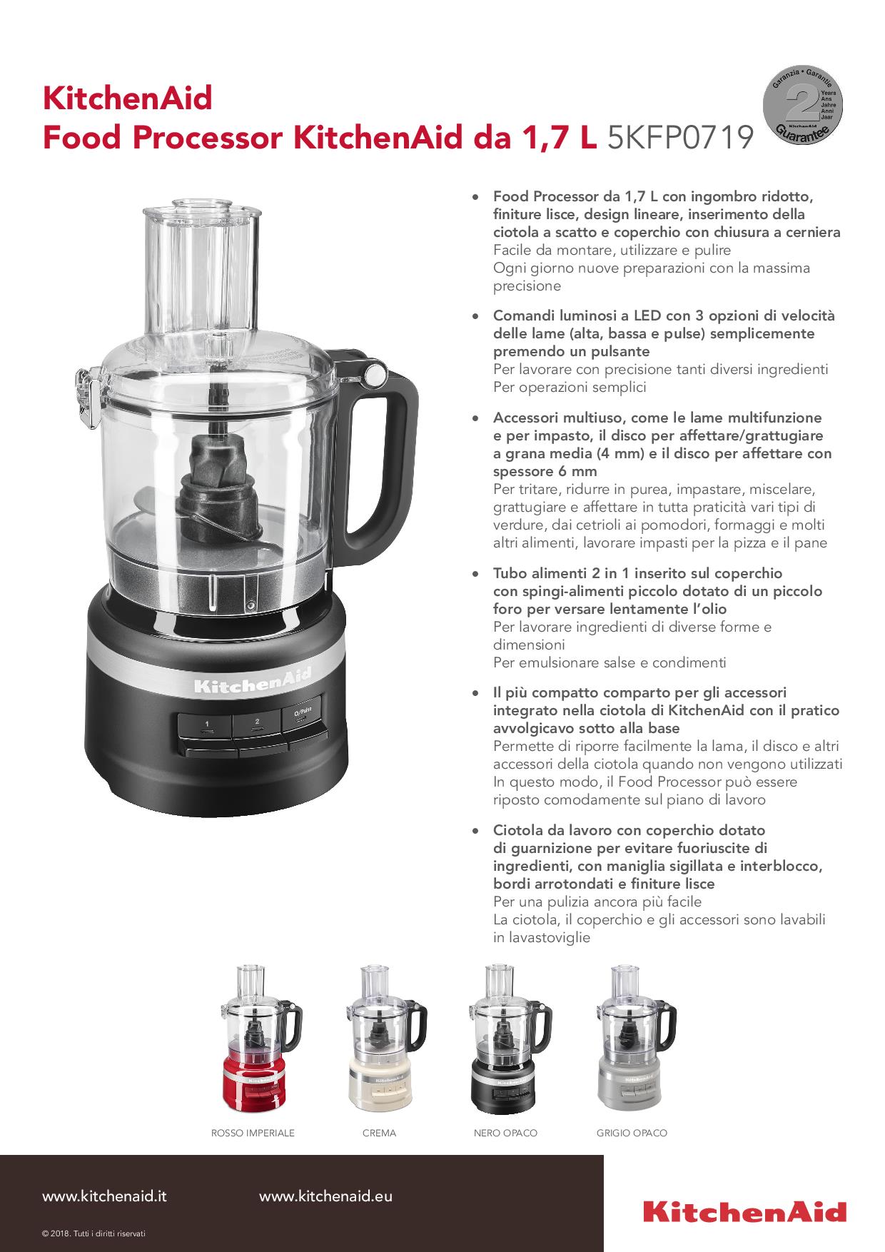 KITCHENAID 5KFP0719EAC - Küchenmaschine 1,7 l