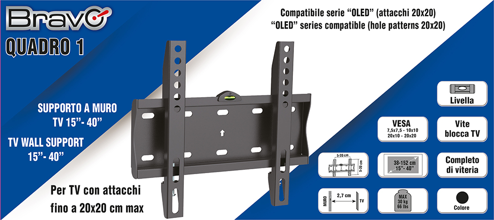 BRAVO 92402632 - TV-Halterung für 15'' bis 40''