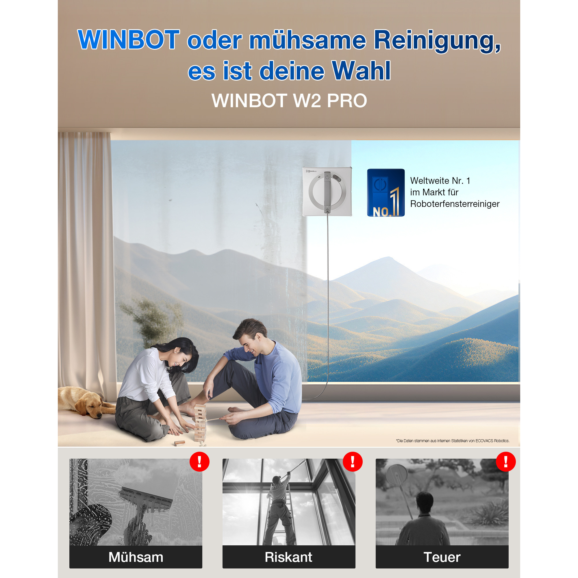 ECOVACS WG852-11EDR - Winbot W2 PRO Fensterputzroboter