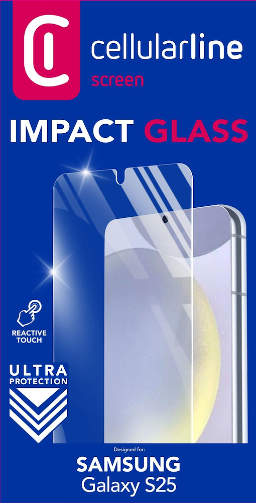 CELLULAR LINE TEMPGLASSGALS25 - Impact Glass Schutzfolie für Galaxy S25