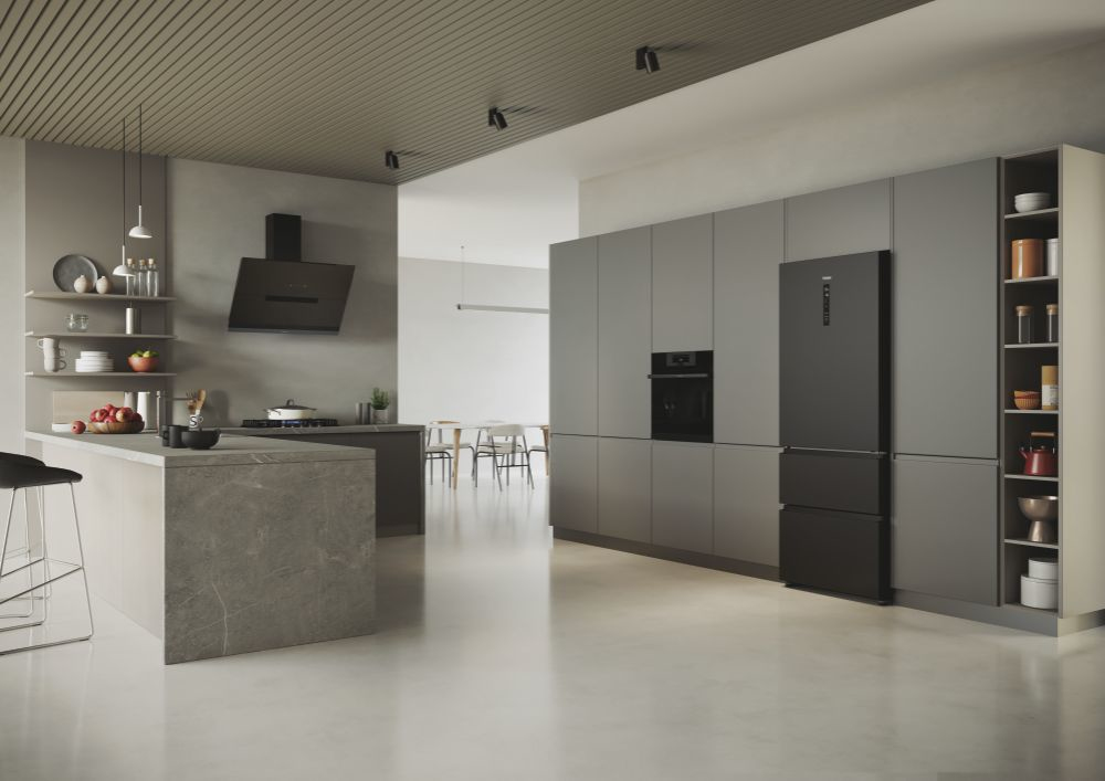 HAIER HTR5719ENPT - Kühlschrank 3P.528LT L.70CM Noir