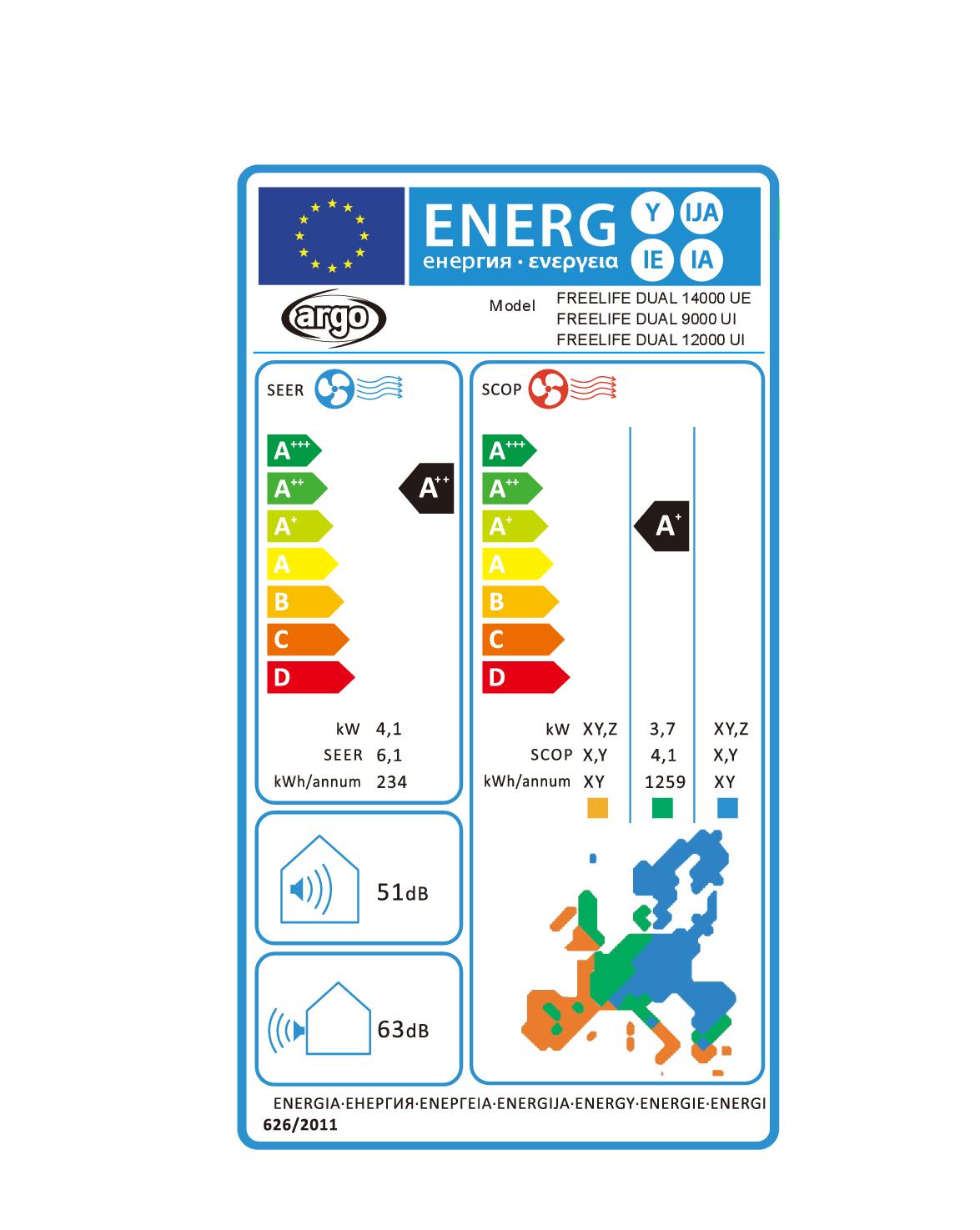 ARGO FREELIFEDUAL9000UI - Freelife Dual 9000 Inneneinheit