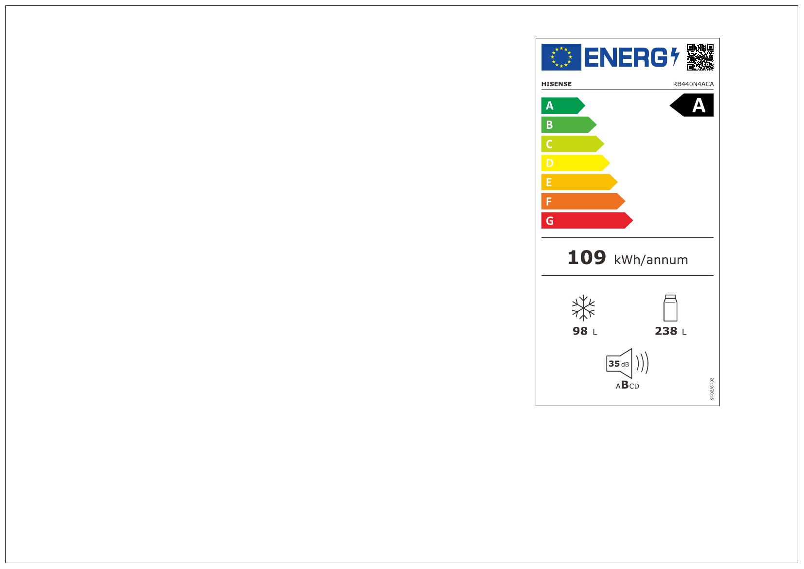 HISENSE RB440N4ACA - Hisense Kombi Kühlschrank Edelstahl 336L