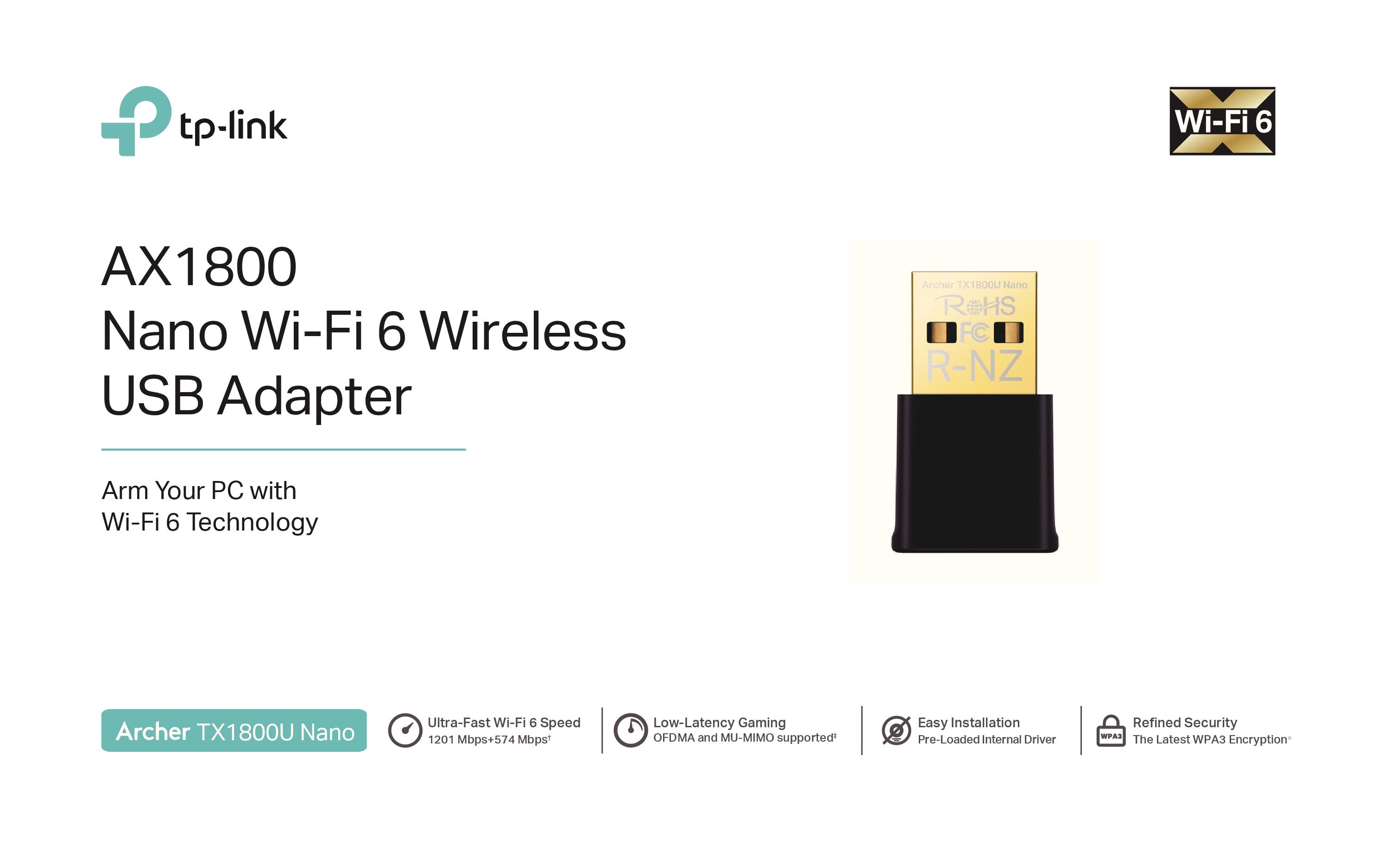 TP-LINK ARCHERTX1800UNANO - Nano USB Adapter Wi-Fi 6 AX1800