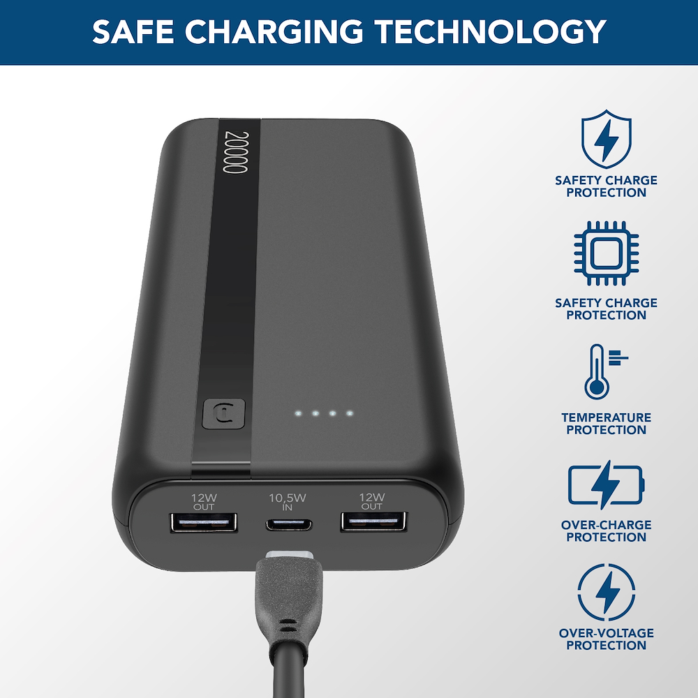 CELLULAR LINE PBENTRY20000K - Power Bank 20000mAh mit USB-C