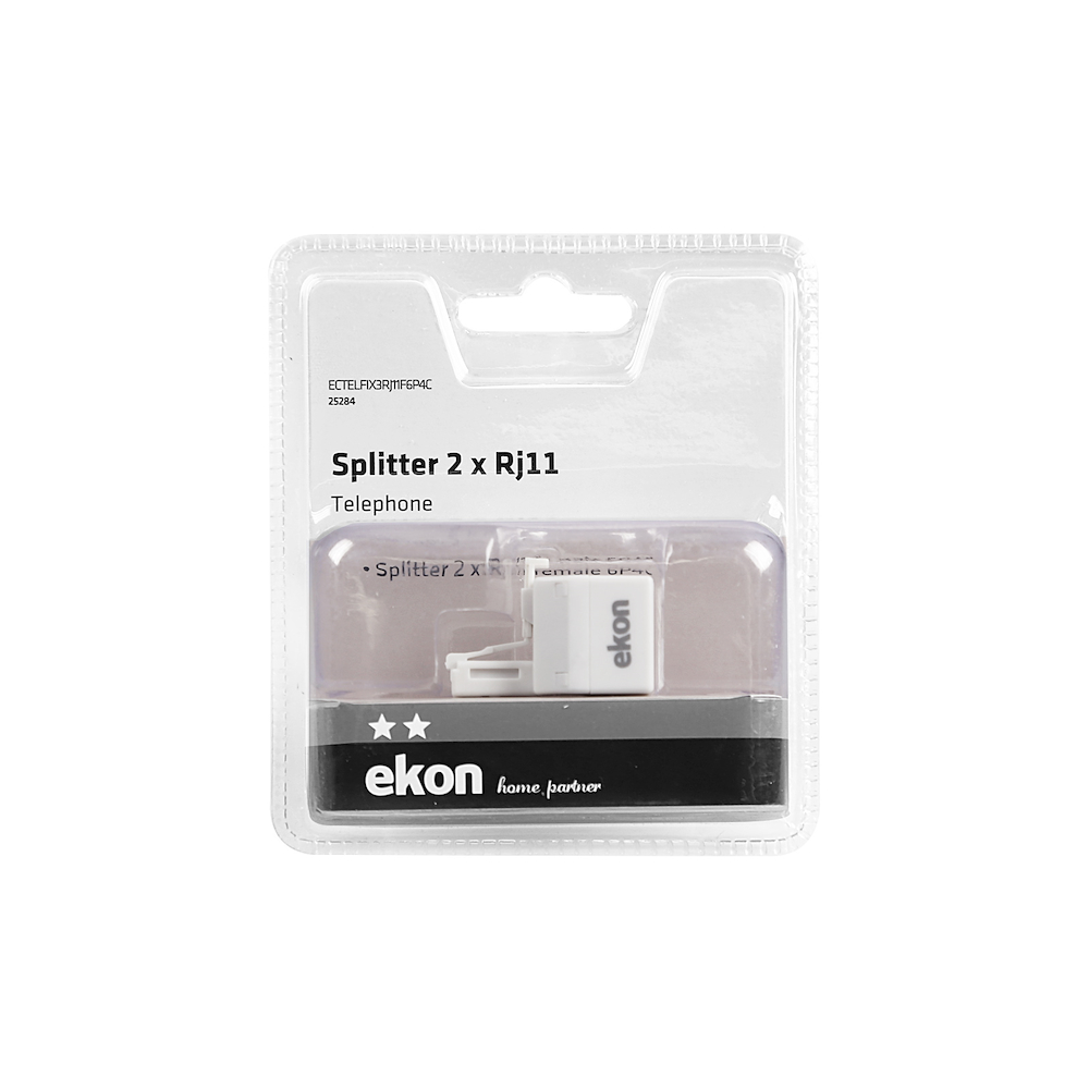 EKON ECTELFIX3RJ11F6P4C - RJ11 Verbindungstecker Weiß