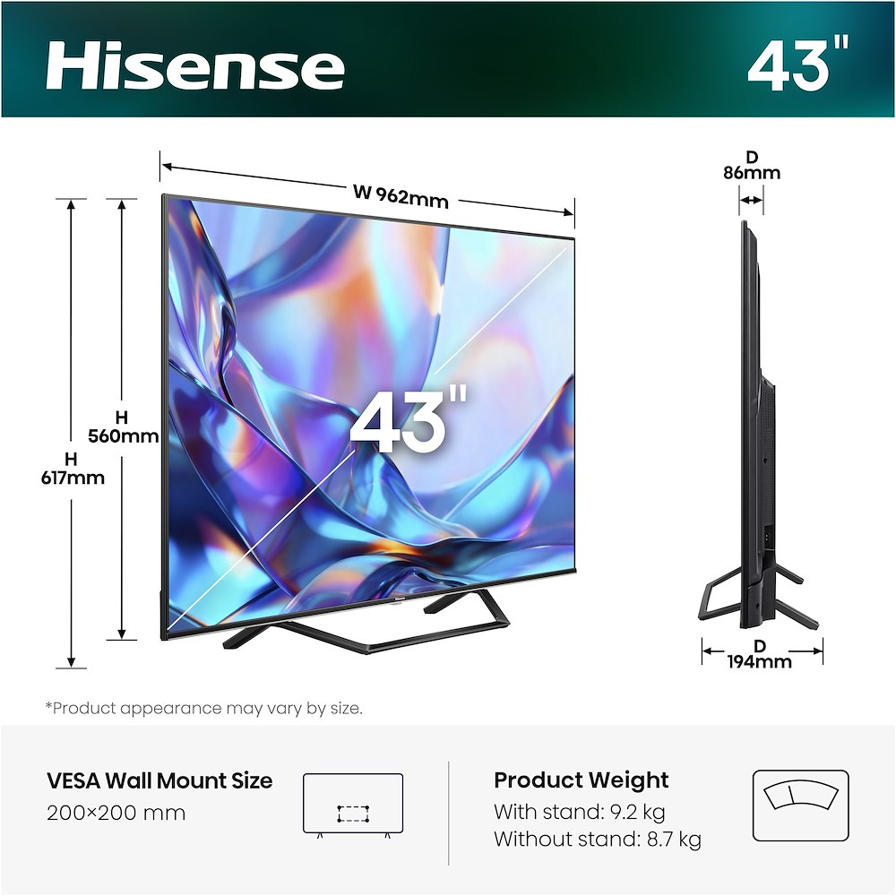 HISENSE 43A79S - TV QLED 43" 4K HD
