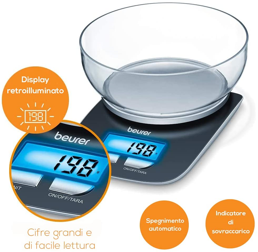 BEURER KS25 - Beurer Küchenwaage mit abnehmbarem Behälter