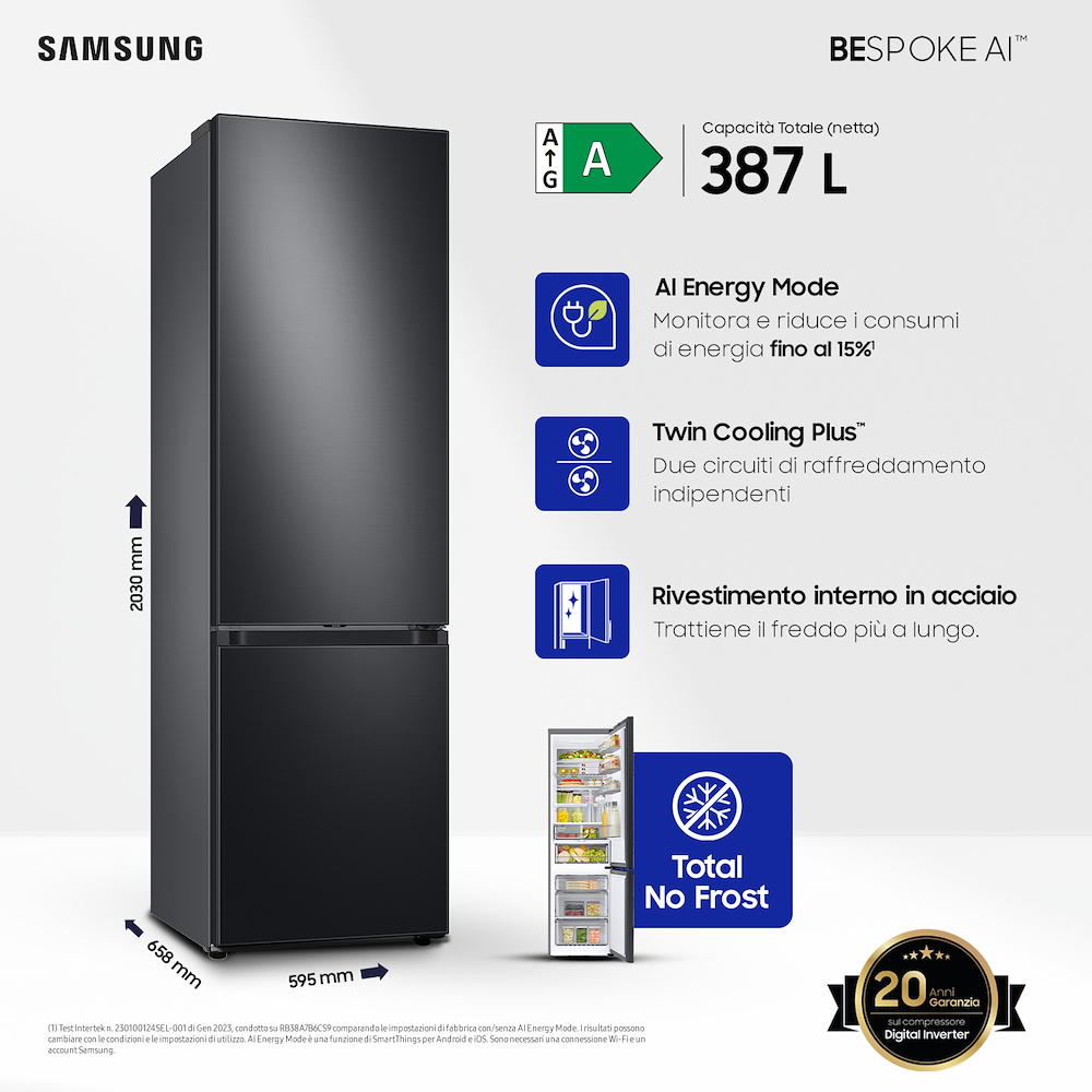SAMSUNG RB38C7B6AB1 - Kombikühlschrank Klasse A Bespoke