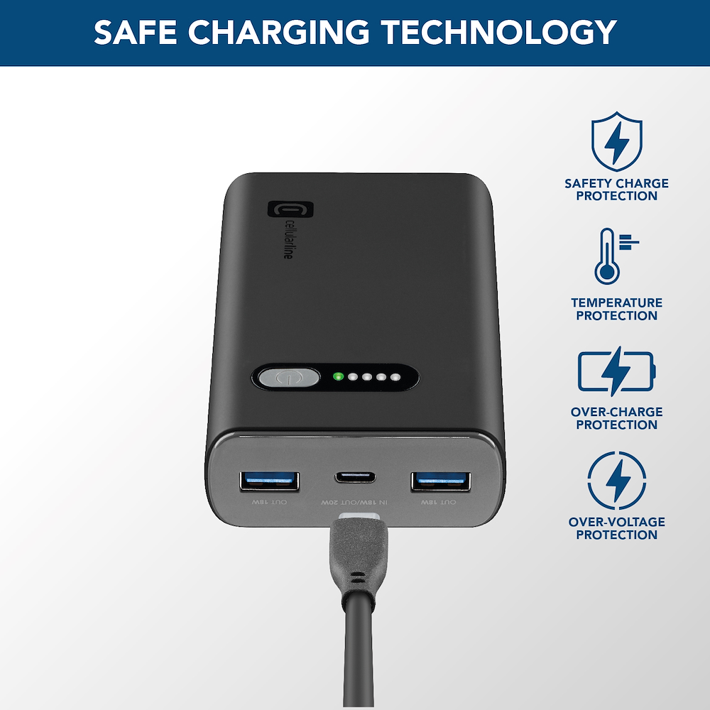 CELLULAR LINE PBFAST01PD10000K - Power Bank Fast PD 10000mAh Schwarz