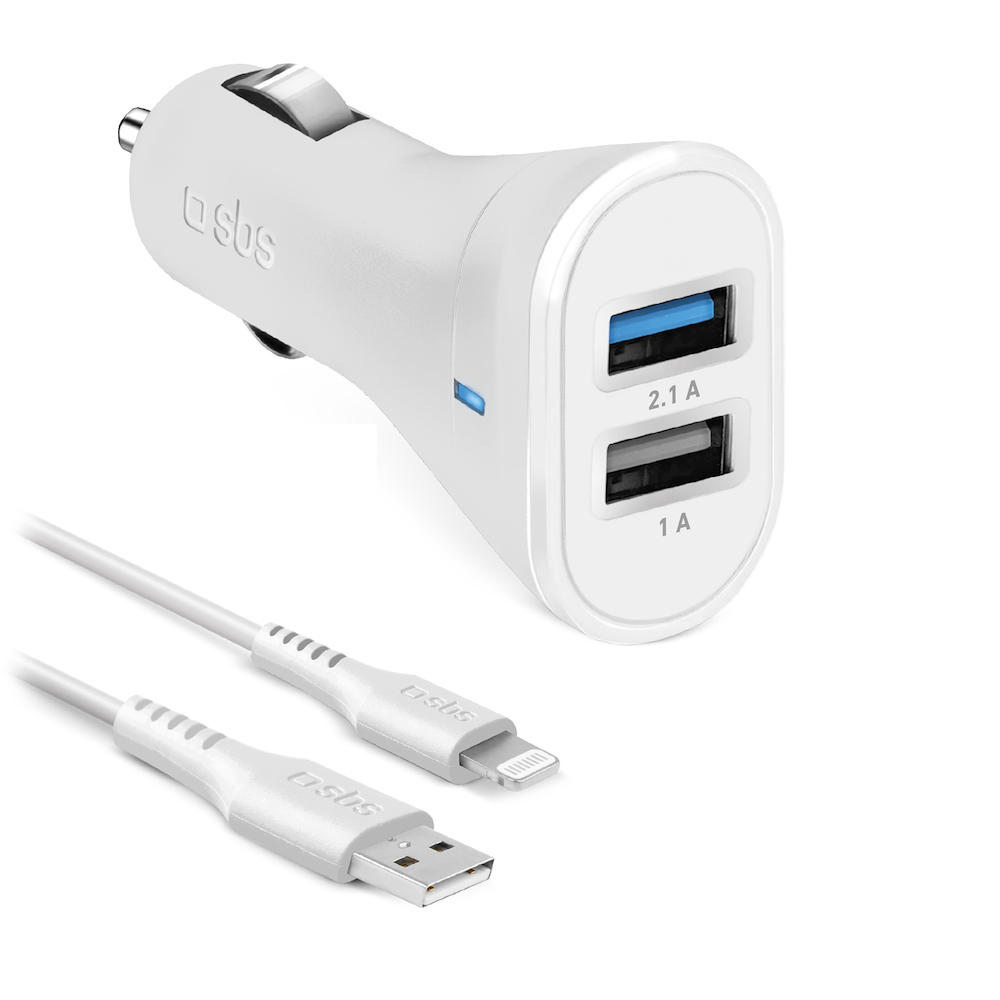 SBS TEKITCR2ULH2189A - Auto Ladegerät 2USB mit Kabel