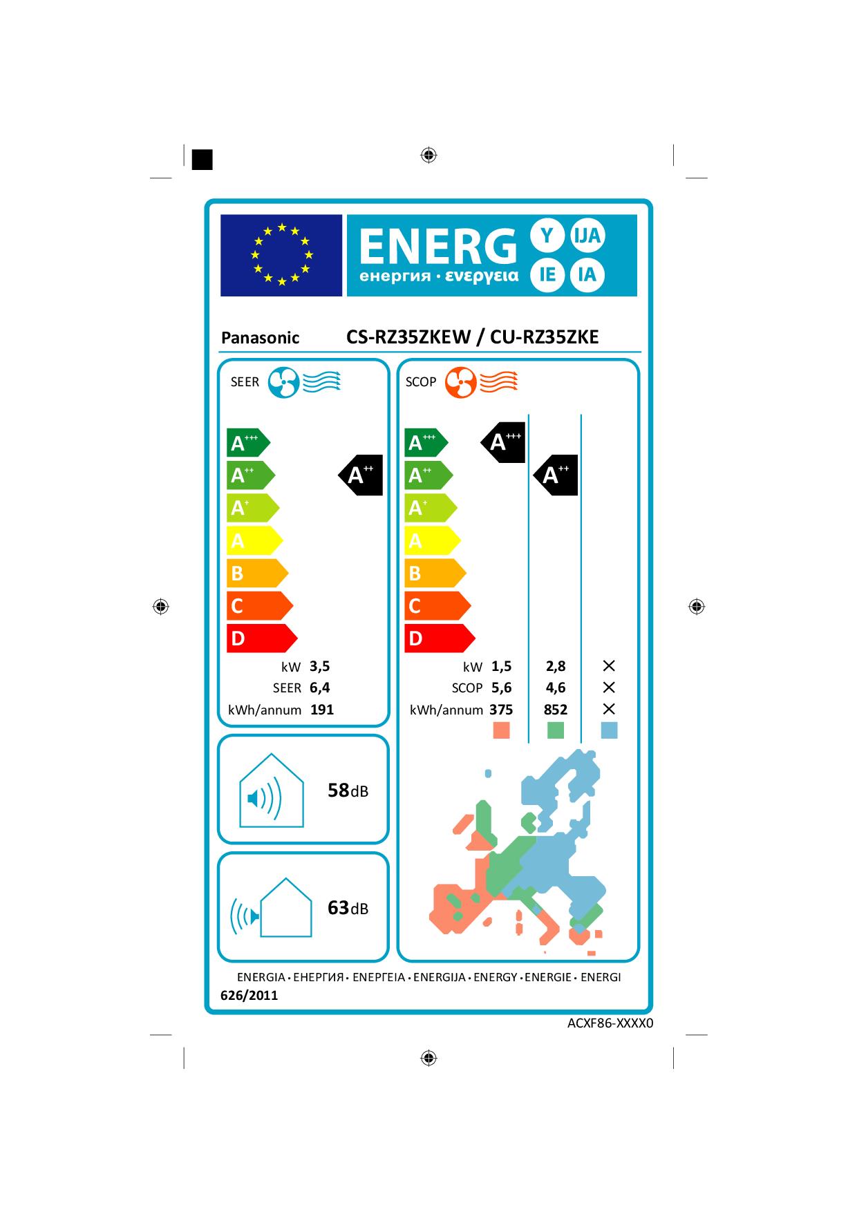 PANASONIC CSRZ35ZKEW - Panasonic Klimagerät 12000 BTU mit Wi-Fi